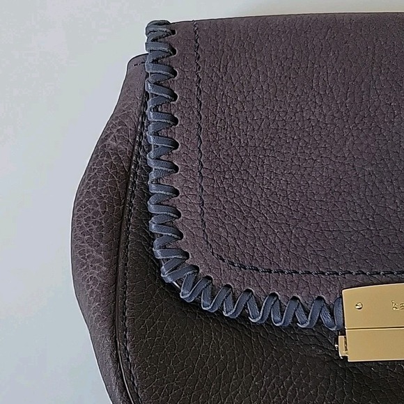 Kate Spade Adalise Crossbody Saddlebag Purple Pebbled Leather Chic Elevated - Picture 8 of 15